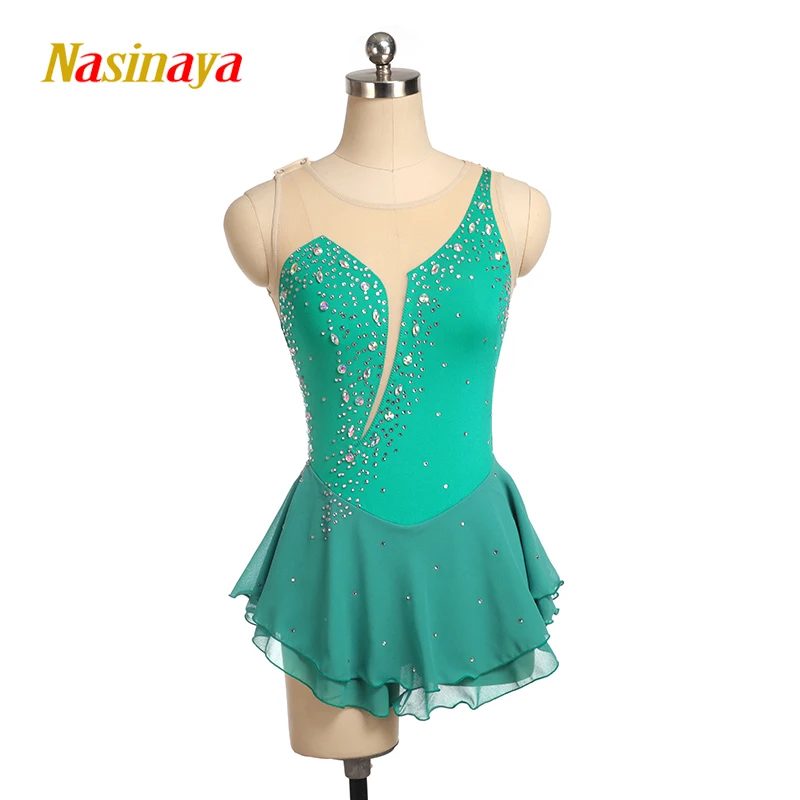 Nasinaya Figure Skating Competition Training Women\'s Children\'s Rhythmic Gymnastics Sleeveless Dress 18 Colors 516