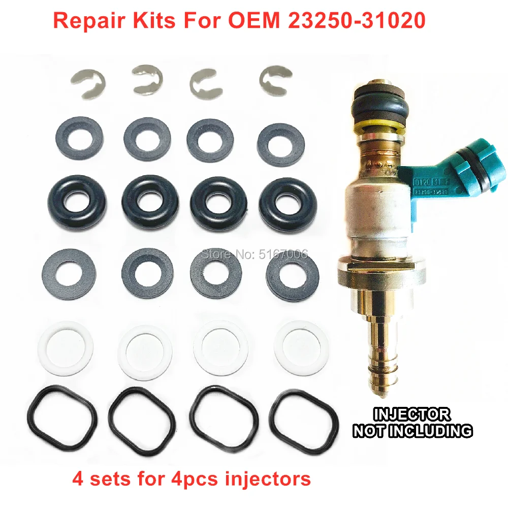 Free Shipping 4sets Repair Kits For GDI Fuel Injector 23250-31020 For Lexus GS300 IS250 2.5L 3.0L V6 2006-2013 (AY-RKG911)