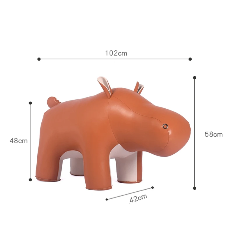 LARGE HIPPO STOOL Microfiber Leather Surface A Special Furniture For Your Home Decoration Hippo Stool