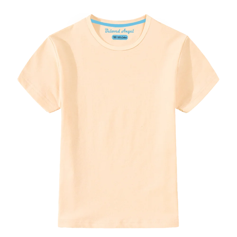 2020 Children Summer White Tees For Boys Girls Kids Short Sleeve Tops T-shirts Fashion Casual Candy Solid Color Baby Clothes