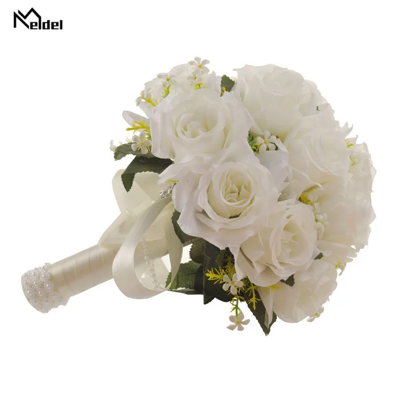 7 Meldel Nupcial Do Casamento Bouquet Artificial Silk Rose Peony Heads Flor Rosa Fontes Do Casamento Do Partido Do Baile de Finalistas Da Dama de Honra Buquê DIY