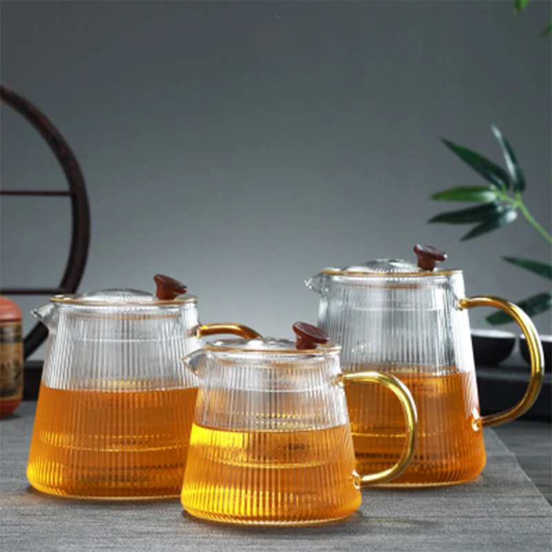 Heatable Glass Teapot High Temperature Resistant Filter Teapot Household Fruit Flower Teapot Japanese Style Boiling Teapot