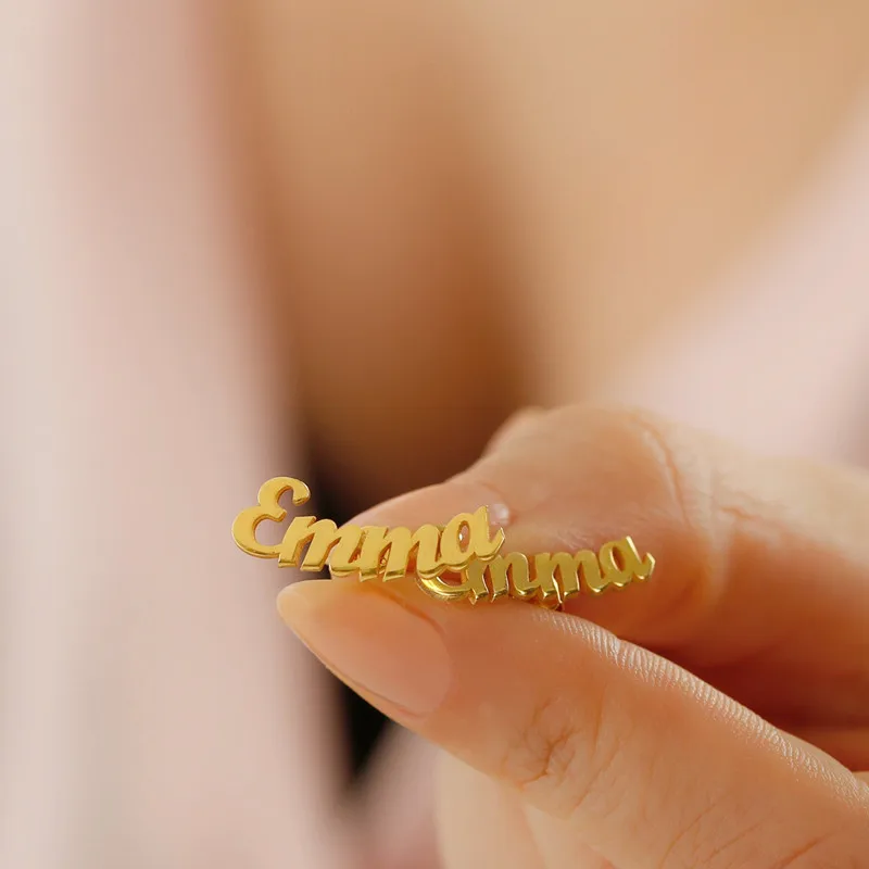 Cute Name Stud Earrings For Women Girl Fashion Jewelry Customized Stainless Steel   Initials Letter Earrings Personalized
