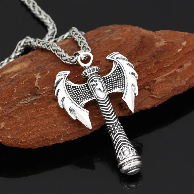 New Viking Double Headed Axe Men's Pendant Necklace High Quality Fashion Necklace Friendship Jewelry Gift Wholesale Dropshipping