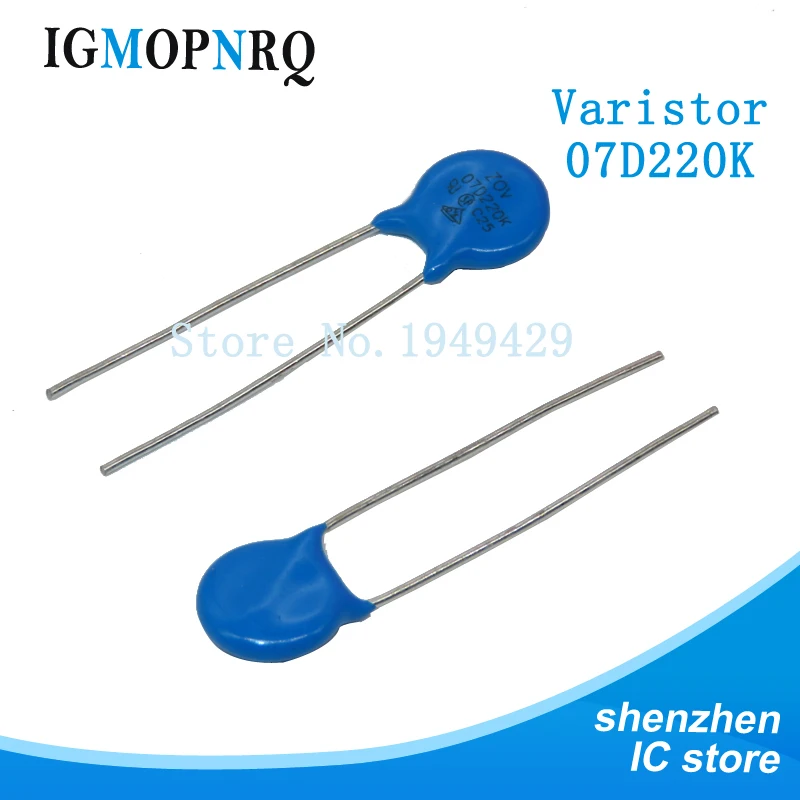 10PCS 07D220K  Piezoresistor 7D220K 22V Varistor Resistor