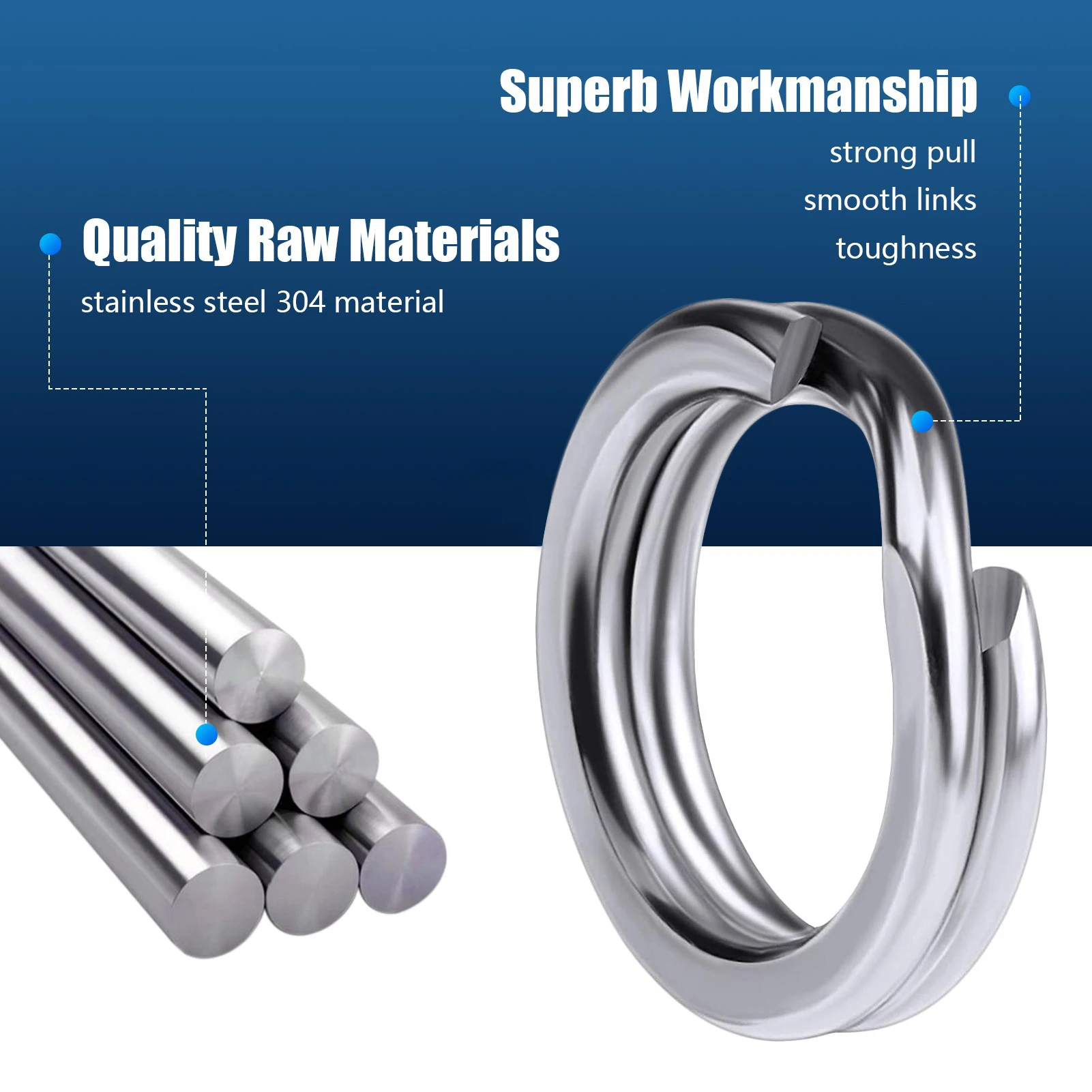 LSP Fishing Anillos Partidos Acero Inox – Conector Doble Giratorio - imagen 4