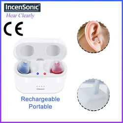 Audífonos recargables V30 ITC, auriculares invisibles, amplificador de sonido de tono ajustable, dispositivo auditivo