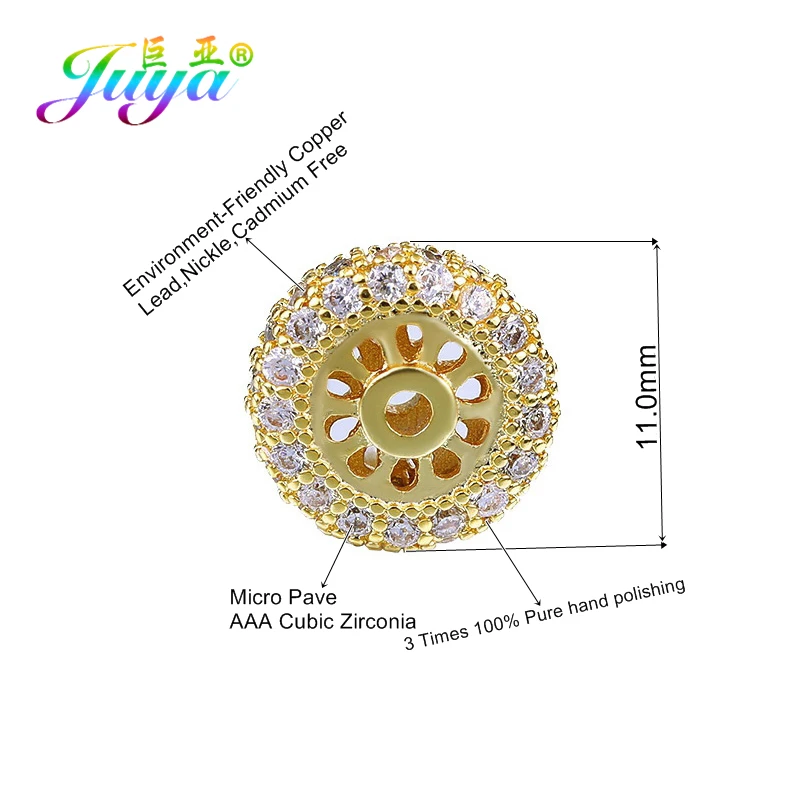 1 pcs  Charm Zircon Tyre Beads For  Making Wholesale Copper Micro Pave Czech Beads Beading Vintage Accessories