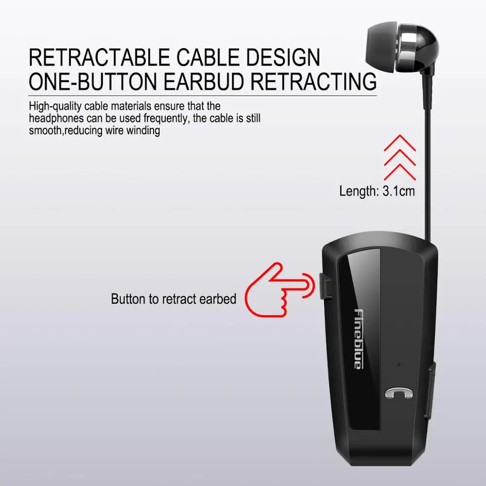 Fineblue F990 Gamera Earphone Wireless business Bluetooth Headset V5.0 Sport Driver headphone Clip on stereo earbud Vibration