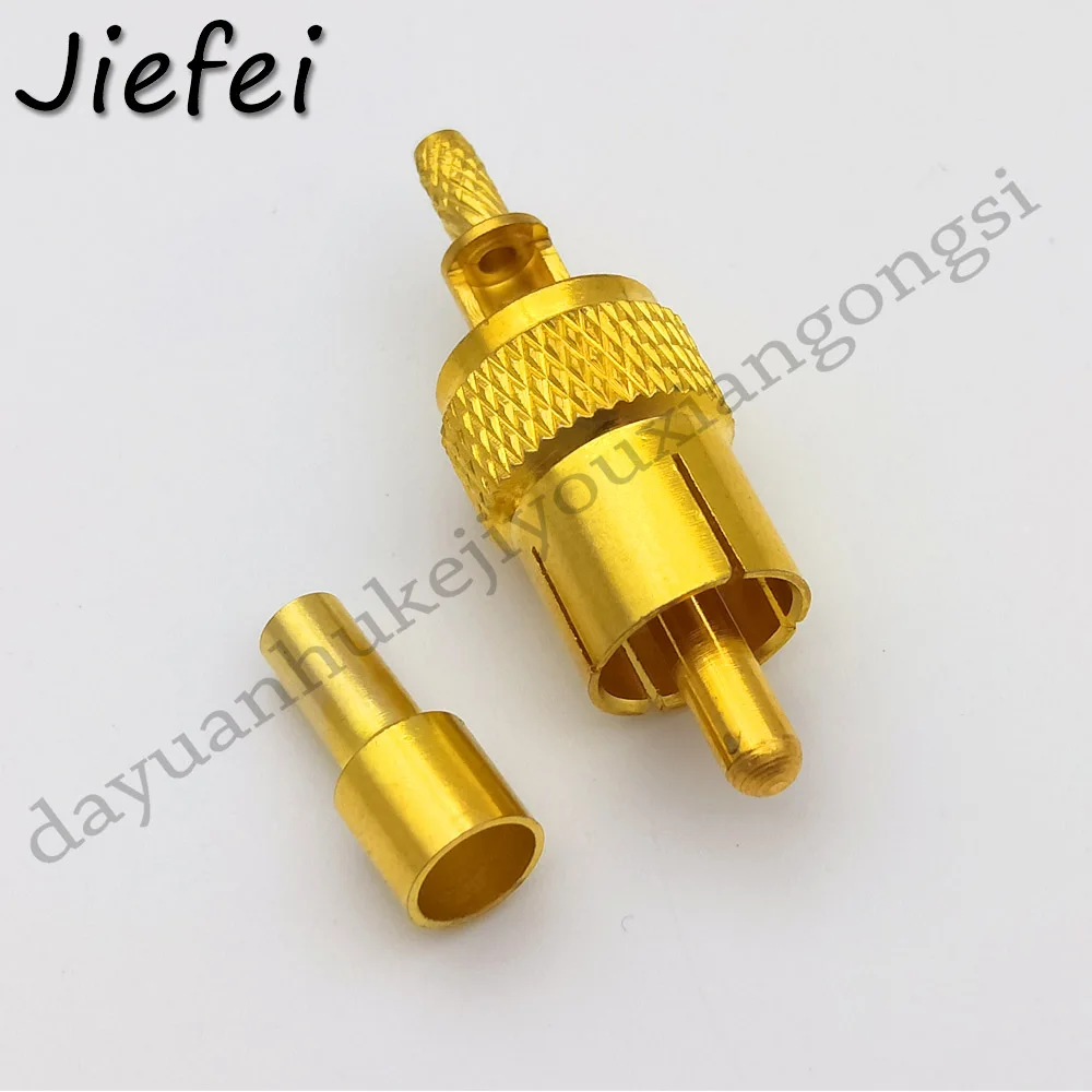 50-100Pcs New RCA male crimp RF Coxial connector RCA male Plug straight Crimp for RG316 RG174 LMR100 coaxial cable fast ship