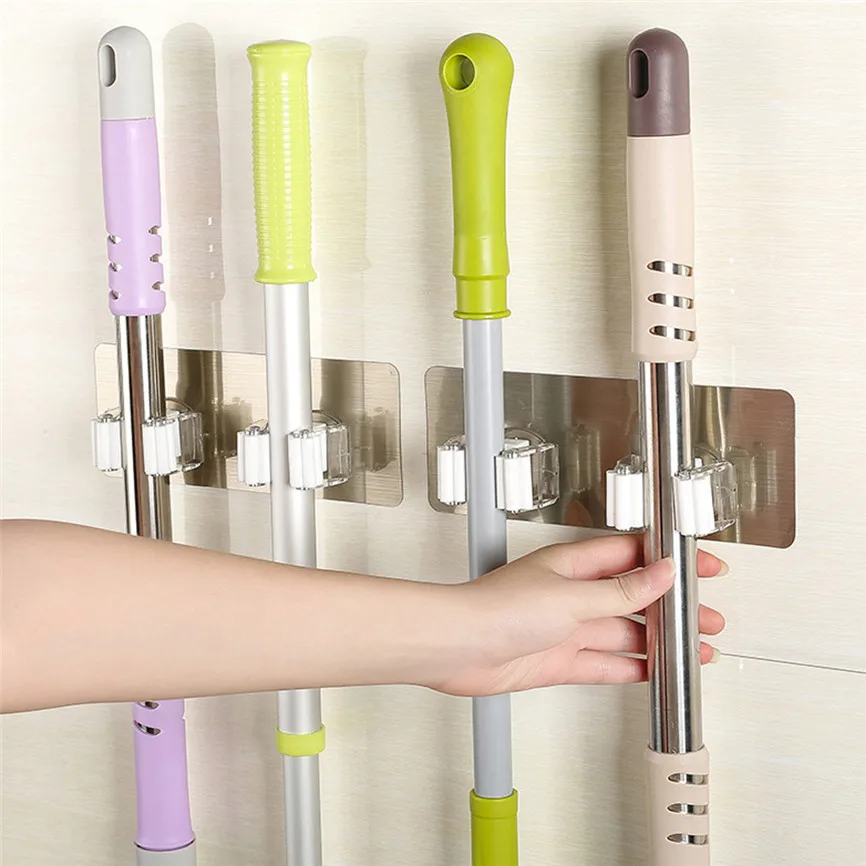 

Wall Housekeeper Wall Mounted Mop Organizer Holder PP+PVC Brush Broom Hanger Storage Rack Kitchen Tool Dropshipping