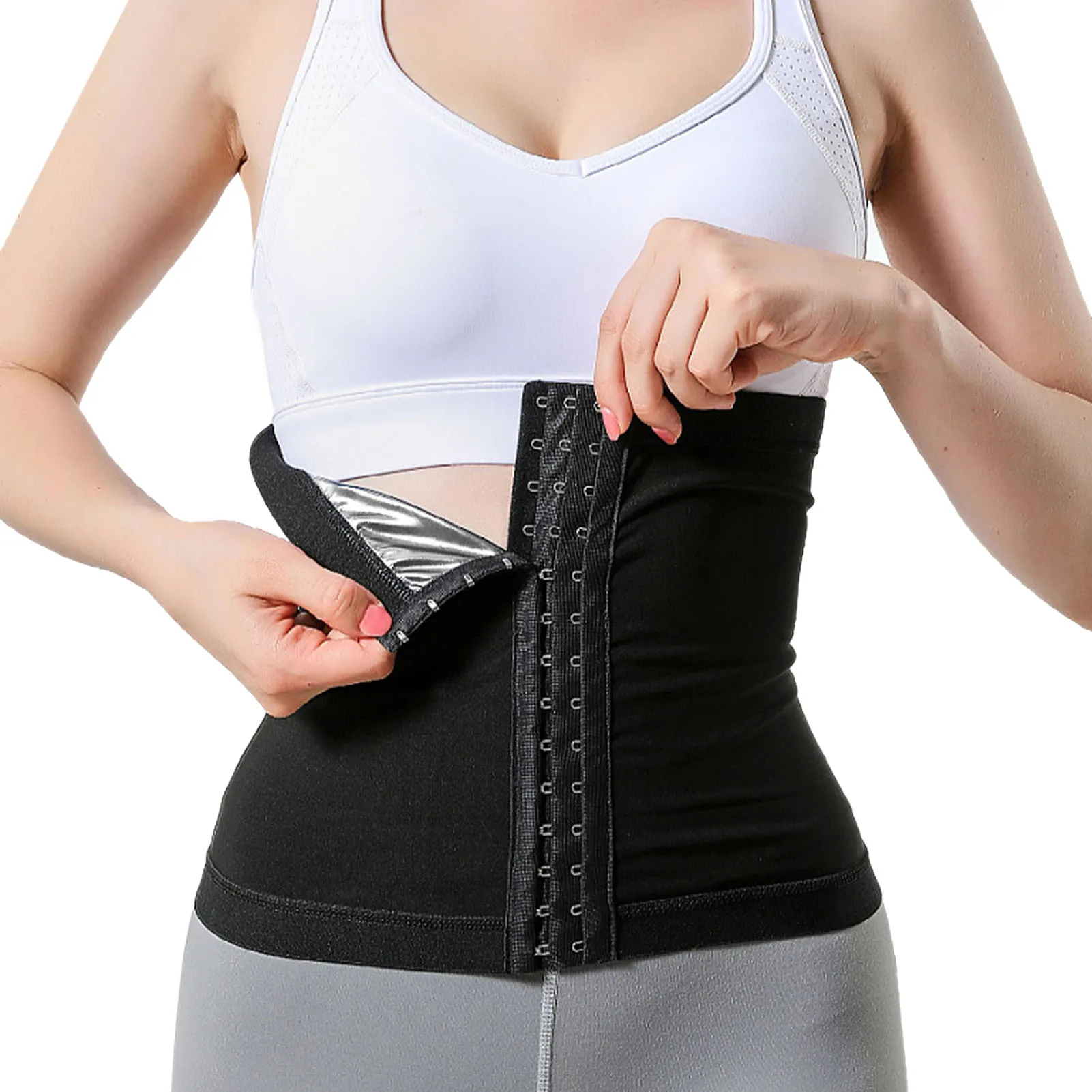 Waist Trainer Silver Ion Coating Women Body Shaper Waist Croset Cincher Tummy Control Sport Girdle Weight Loss Slimming Trimmer