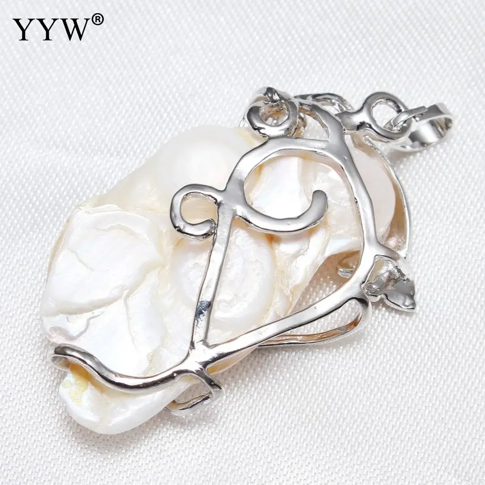 Natural Big Size Pearl Pendants Gemstone For DIY Jewelry Bracelets Necklace Making 30x40x10mm Fashion Jewelry Pendant Gift