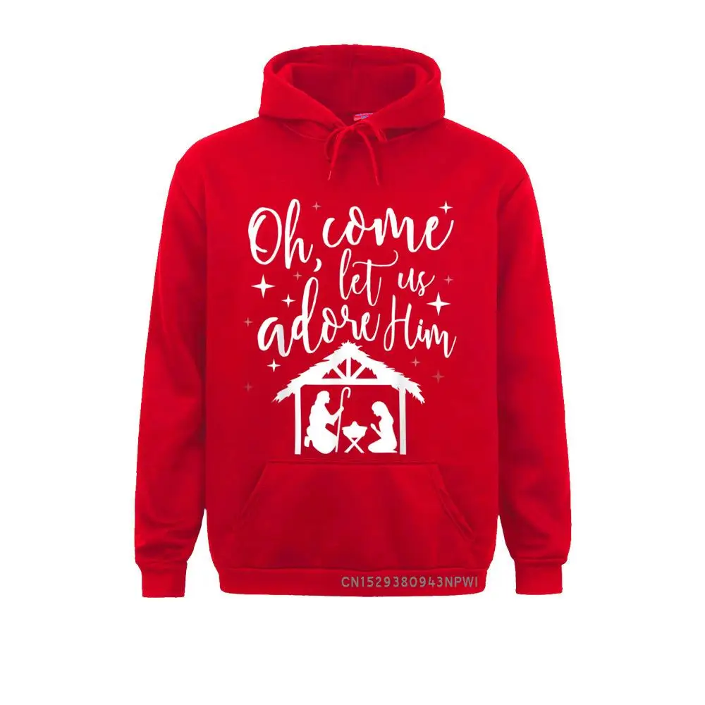 Come Let Us Adore Him Christmas Jesus Nativity Hoodie For Men Print Sweatshirts Moto Biker Sportswears Long Sleeve