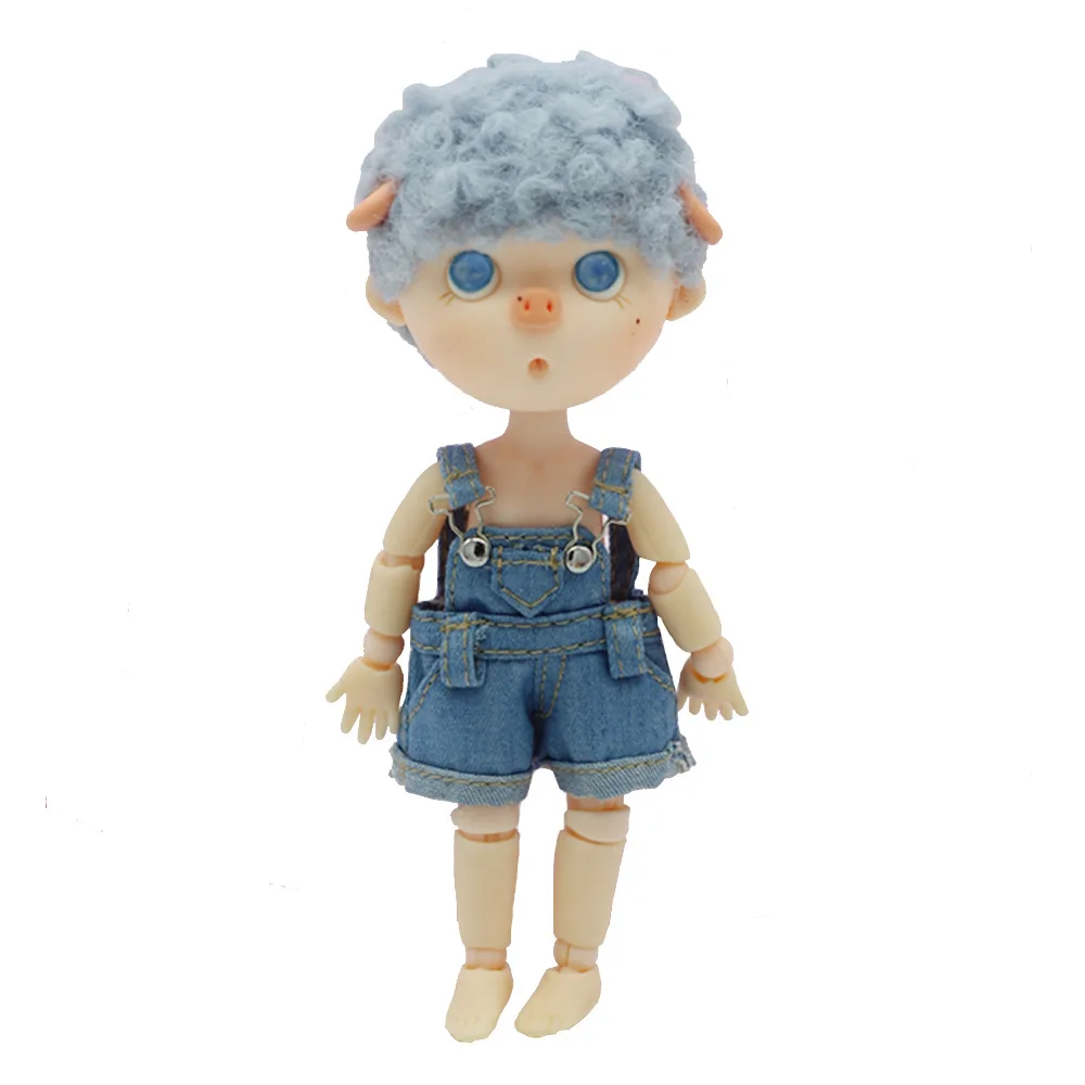 HOUZIWA  GSC 1/12 Bjd Doll Jeans Overalls Clothes For Dolls OB11