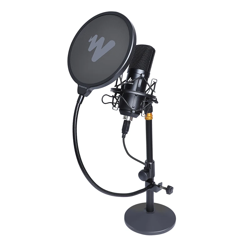 MAONO Microphone Pop Filter Metal Pop Filter Shield Double Layer Windscreen Popfilter For USB Microhone Podcast Microphone