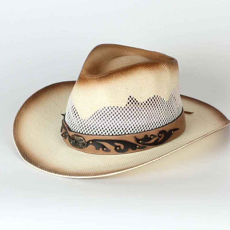 

high quality Fashion logo custom promotion and gifts items vintage style western cowboy Straw hat men and ladies