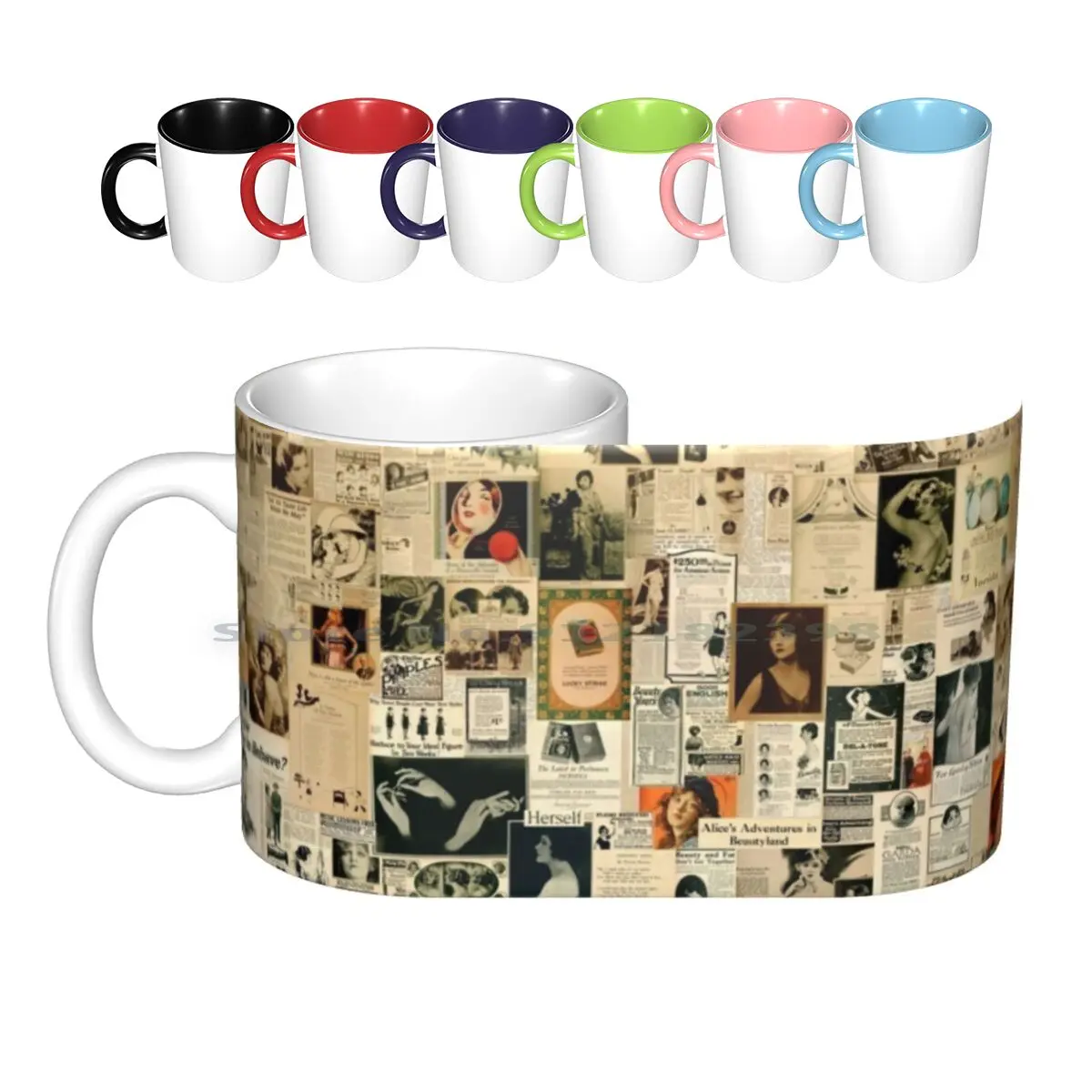 These Modern Times Ceramic Mugs Coffee Cups Milk Tea Mug 1920s Flapper Motion Picture Classic Louise Greta Garbo Advertising