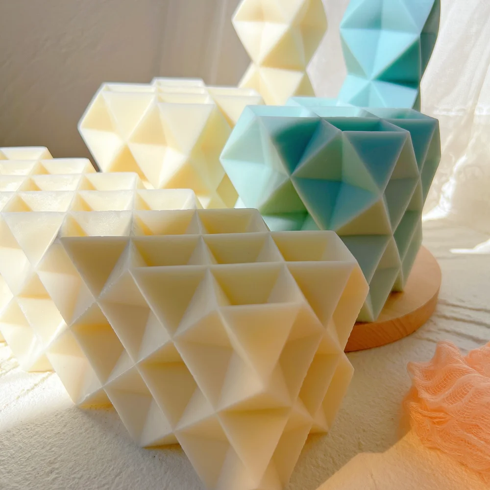 Large Diamond Square Silicone Mold Geometric Soy Wax Deco Art Abstract Minimalistic Candle Mould Tool