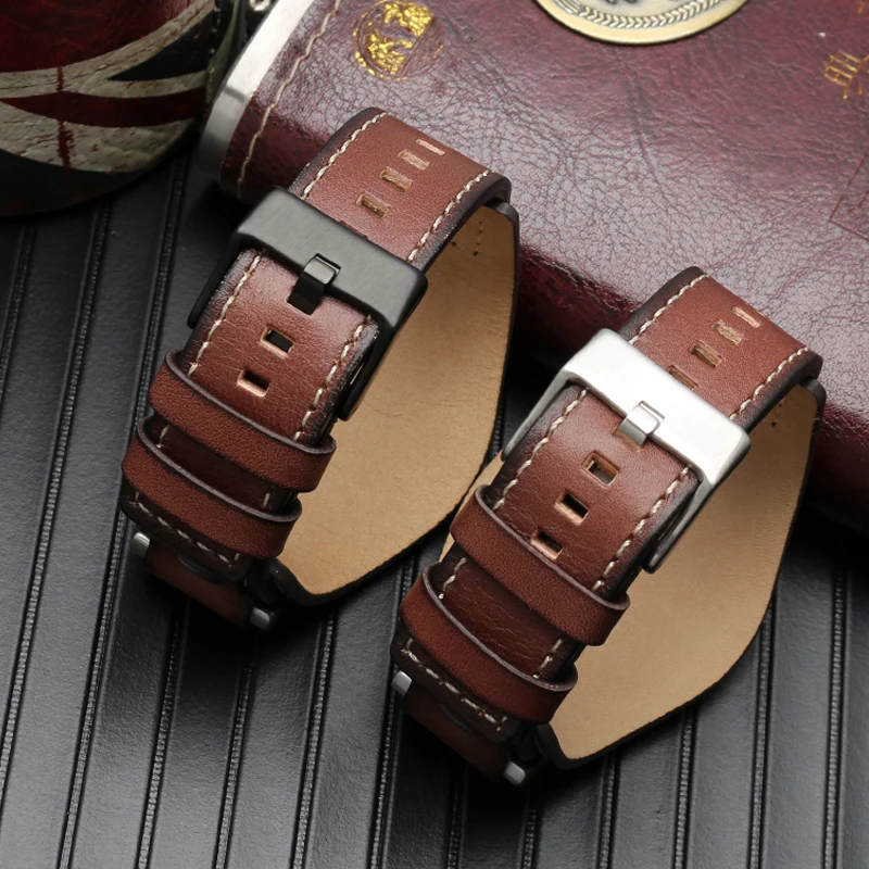 High Quality Vintage Bracelet Retro for Fossil JR1157 Brown Black Watchband Men Watch accessories Cowhide Strap Style 24MM