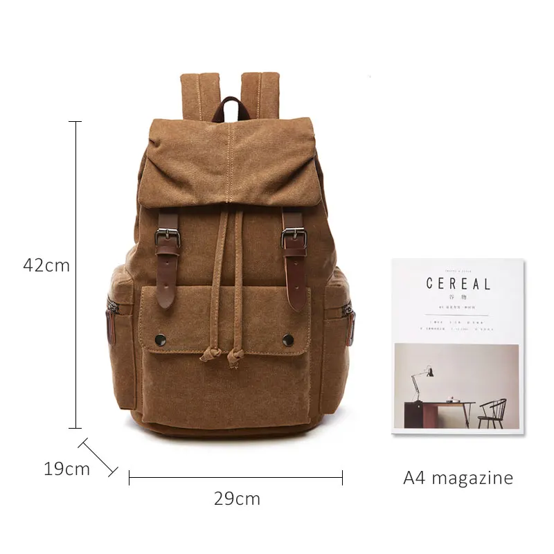 Outdoor Canvas Laptop Backpack Men Women School Fashion Anti-Theft Bag Travel Waterproof Large Capacity Camping Hiking Backpacks