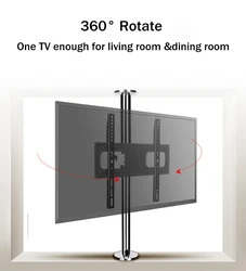 BG11 NEW Rotate 23-65 Inch Stainless Steel LCD TV Stand Mount Bracket in Partition Wall Height Adjust 86-114cm