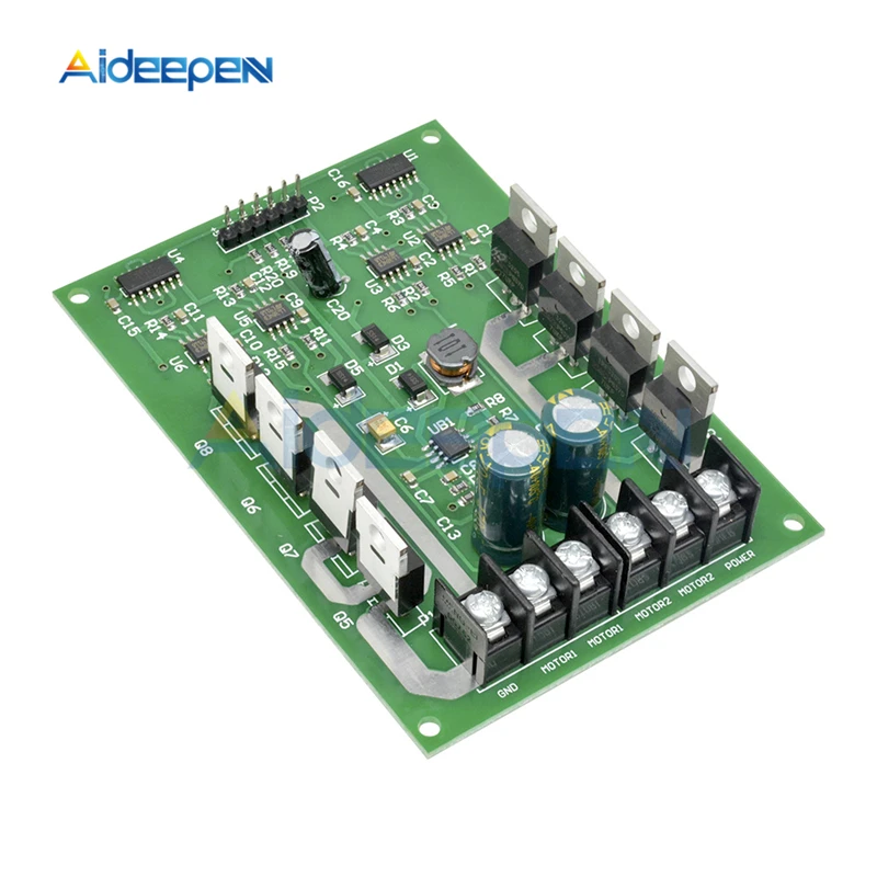 Dual DC Motor Driver Board H-Bridge PWM DC Motor Drive Module MOSFET IRF3205 12V 24V 10A Peak 30A With Brake Function