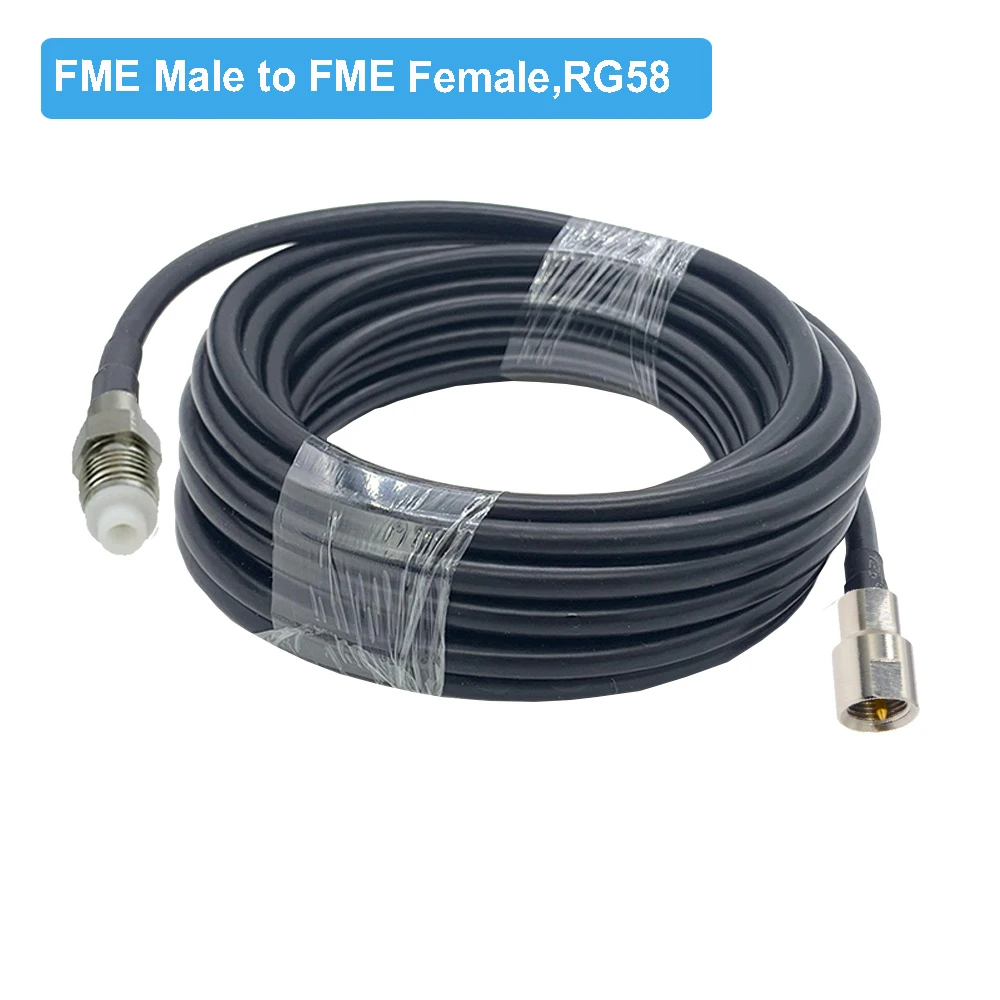 FME Male Plug to FME Female Jack RG58 Pigtail RF Adapter Cable RG-58 50 Ohm RF Coaxial Extension Cord RF Coax Jumper