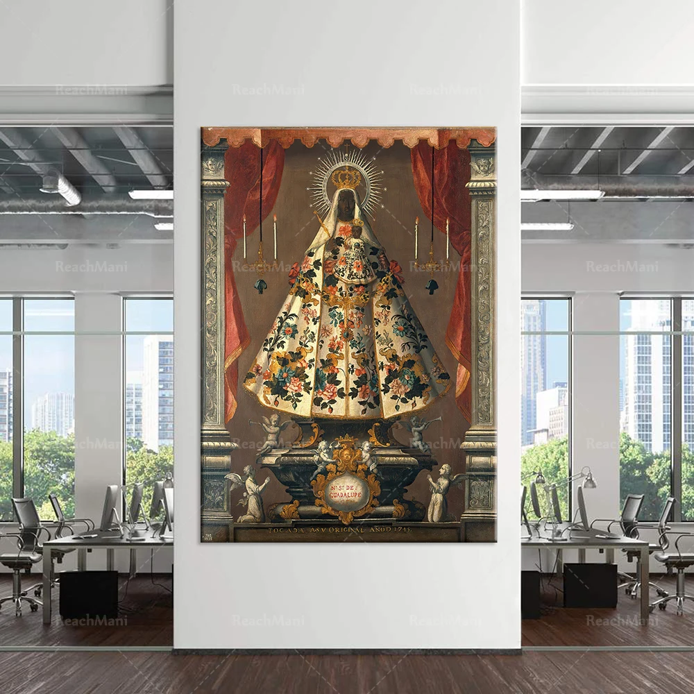 Black Madonna print, Madonna and Child of Guadalupe, Catholic religious home decor poster