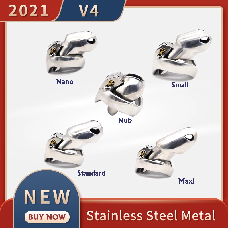 CHASTE BIRD 2021 New Metal HT-V4 Male Chastity Device Stainless Steel Cock Cage Penis Ring Bondage Belt Fetish Adult Sex Toys