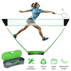 2022 NEW Portable Badminton Net Set Folding Volleyball Tennis Net With Badminton Racket Stand For Outdoors Courtyard