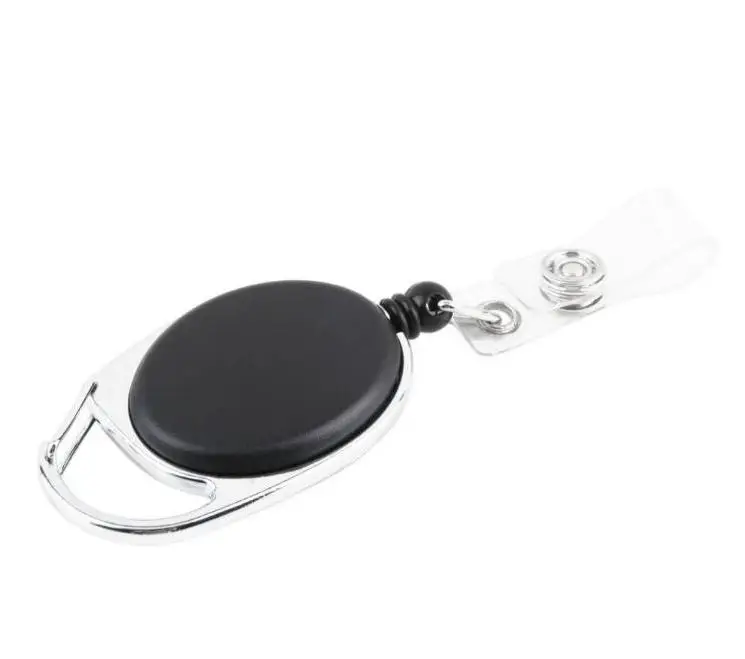 

Black Retractable Pull Key Ring Chain Reel Id Lanyard Name Tag Card Badge Holder Reel Recoil Belt Key Ring Clip Gift Wholesale