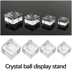 1PC New Transparent Crystal Sphere Base Square Support Ball Display Stand Crystal Glass Pedestal Holder Crafts Home Decoration