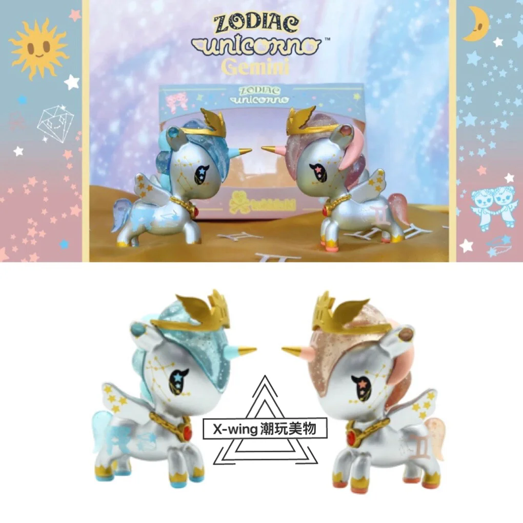 

Tokidoki Unicorn Constellation Series Gemini Hand-Do Badge Limited 3-inch Caja Ciega Boy and Girl Kawaii Model Cute Figures Desk