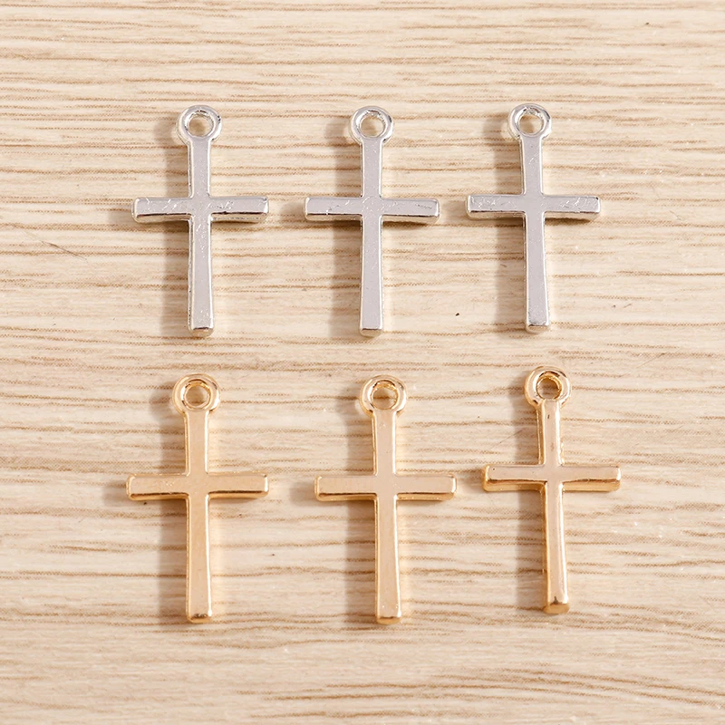 80 sztuk 10*18mm mały krzyż Charms wisiorki DIY komponenty do biżuterii dokonywanie religii Charms na kolczyki naszyjniki rękodzieło