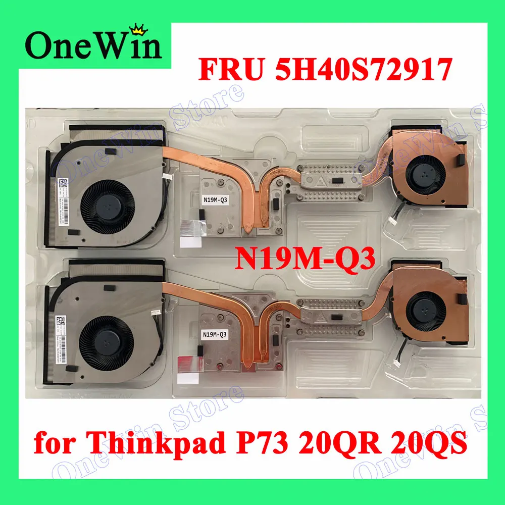 

FRU 5H40S72917 for P73 20QR 20QS Thinkpad Lenovo Laptop ND65C15 DC05V 0.5A Original Brand New CPU FAN Heatsink CR2 N19M-Q3 Delta