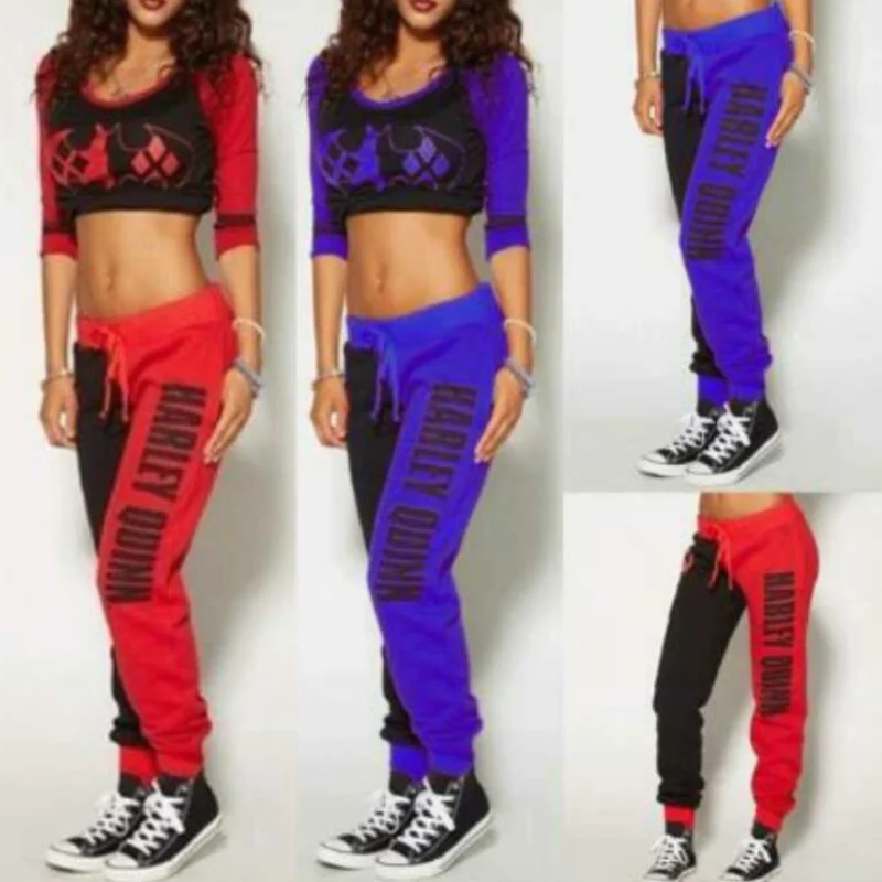 Film Suicide team Harley jogger pants Quinn women's leisure fitness Pants Set leisure street clothes