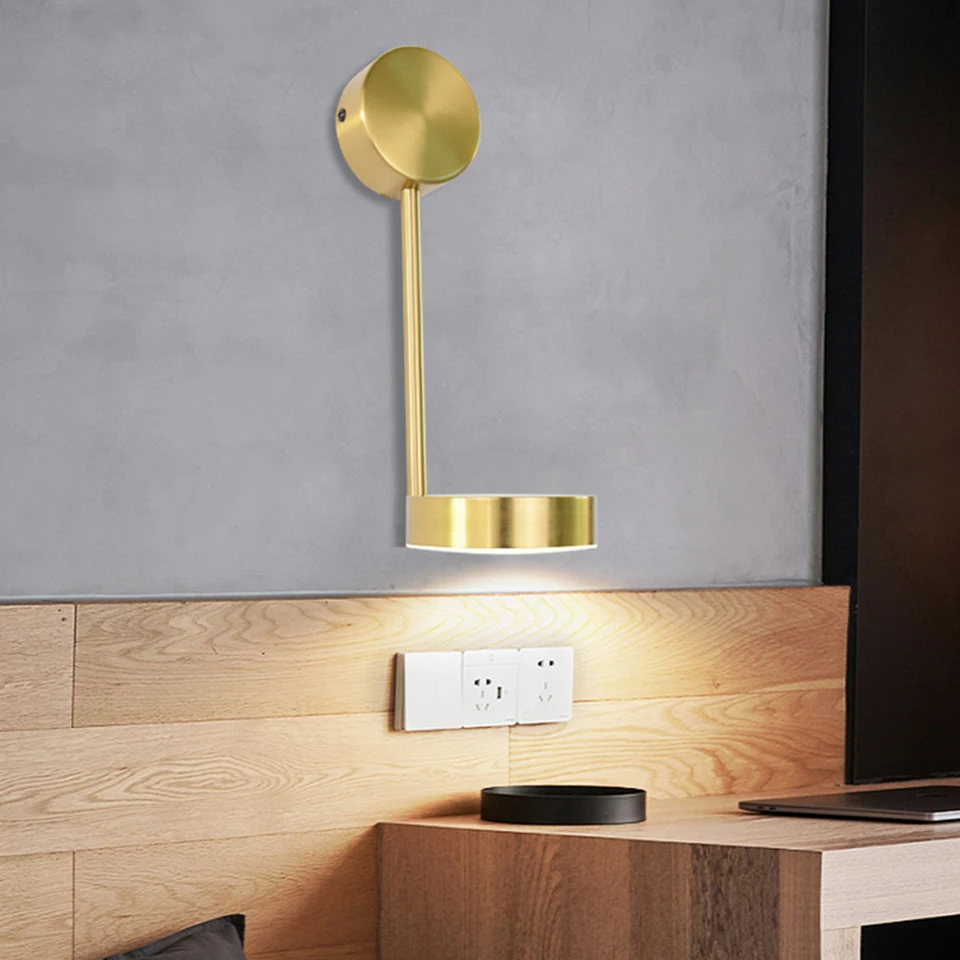 modern wall lights 9W With switch led wall lamps gold wall lamps livingroom indoor lighting Bedside For Bedroom wall sconce