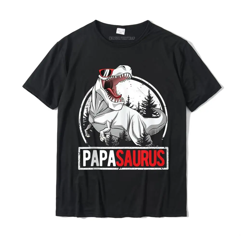 Mens PapaSaurus Men Papa Saurus T Rex Birthday Party Dad Men Tee Shirt Funny Tops & Tees Cotton Male T Shirts Funny