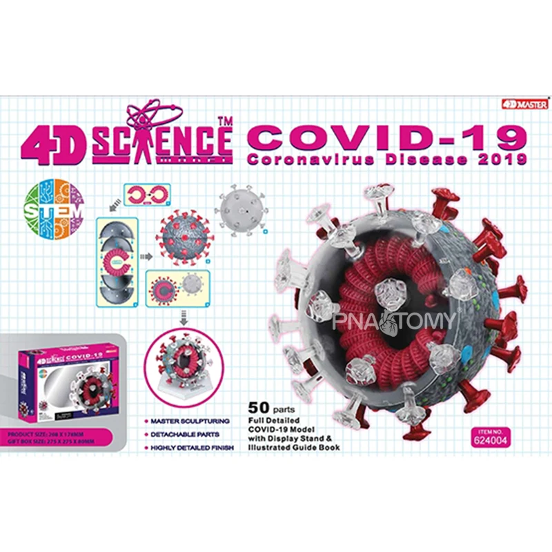 4D MASTER Virus Model 50 Parts DIY Toys Educational Equipment Children Gift Assembly Model Teaching Resources Cell Anatomical