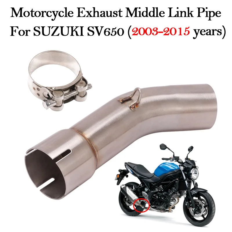 

Слипоны для SUZUKI SV650 SV 650 2003-2015 мотоциклетная выхлопная средняя звеньевая труба Модифицированная велосипедная мото Мото глушитель соедините...