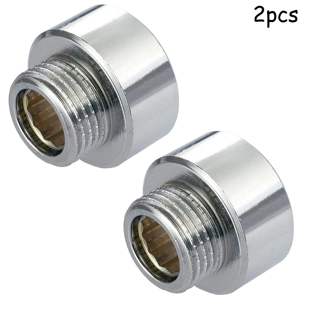 1/2 buah selang mandi/Adaptor kepala 3/4 "X 1/2" Perempuan X laki-laki peredam krom perlengkapan Adaptor keran kamar mandi