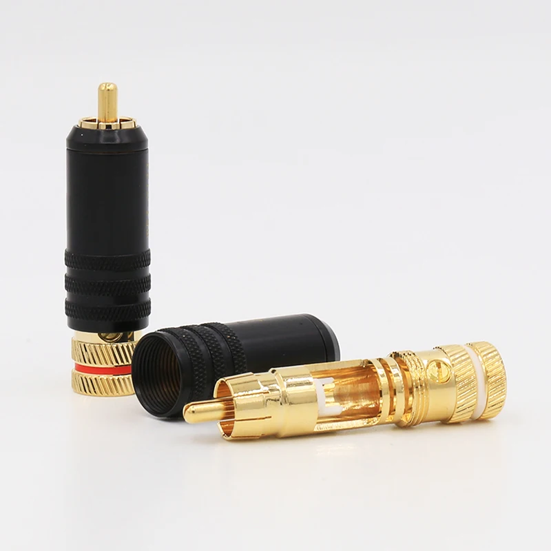 

WBT-0144 24K Gold Plated RCA Connector Plug Male Audio Cable Terminal with Screw Locking for Soldering Audio/Video Cable