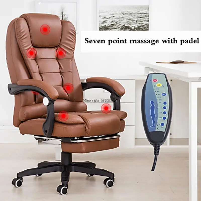 Sedia da ufficio sedia ergonomica per Computer sedia da gioco Internet Cafe sedile sedia da massaggio a sette punti reclinabile per uso domestico con poggiapiedi