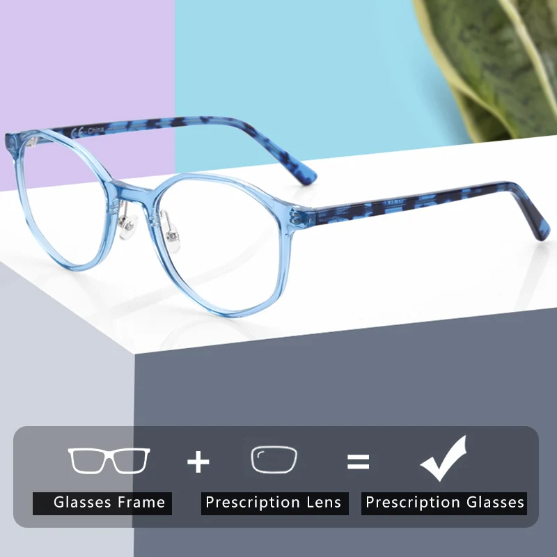 

ZENOTTIC Acetate Square Prescription Glasses Men Women Anti Blue Light Photochromic Optical Myopia Progressive Eyeglasses Frame