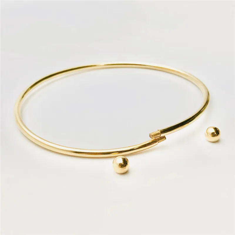 14K Goldfilled 7 Zoll Flex-Armreif 2,3mm mit Gewindekugeln Armband Handgemachter Schmuck Boho Charms Armbänder DIY Schmuckzubehör – Detail 18