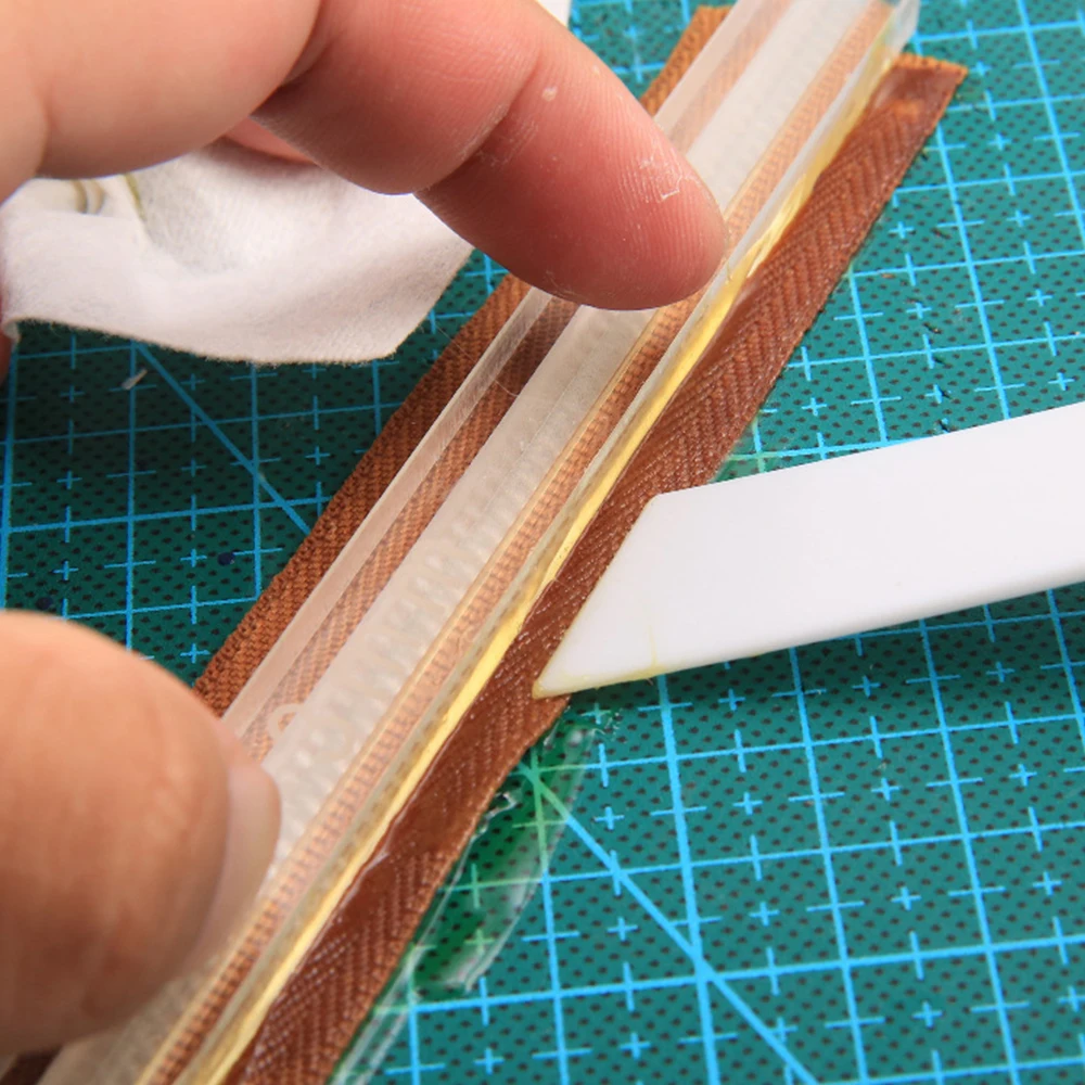 3# 5# Zipper Glue Anti-overflow Ruler Overflow Preventer Acrylic/ Beech DIY Leather Craft glue leak proof 3/ 4/ 5/ 6/ 7mm Pitch