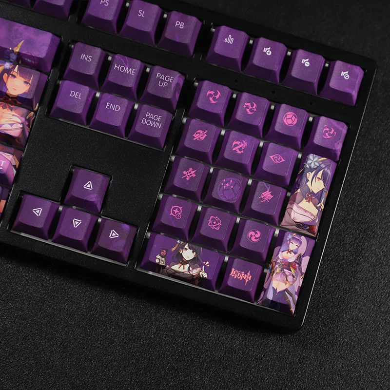 1ชุด PBT 5ด้าน Dye Sublimation Keycaps สองมิติการ์ตูนอะนิเมะ Beelzebul คีย์สำหรับ Genshin Impact เชอร์รี่โปรไฟล์