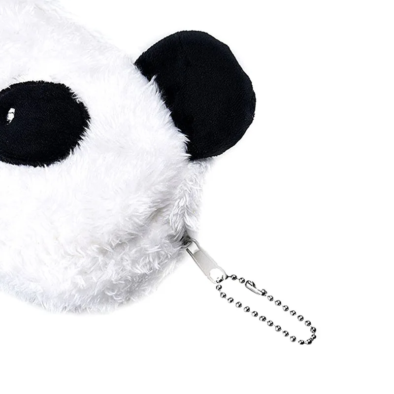 Fashion Cartoon Faux Fur Panda Pouch Storage Purse Pencil Case Pen Bag Wallet Stationery Pencilcase Makeup Cosmetic Handbag