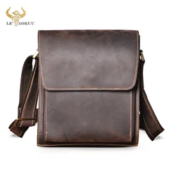 2022 Thick Crazy Horse Leather Design Shoulder Messenger bag Cowhide Cross-body Bag 8